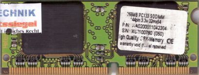 CompuStocx PC133 256MB SDRAM 133MHz SODIMM SD RAM Laptop Arbeitsspeicher* lr82