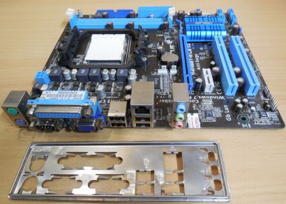 Asus M4N68T-M LE V2 Rev1.00 Mainboard +Blende AMD Sockel AM3 DDR3 PCIe IDE* m848