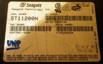 Rarität Seagate ST11200N Festplatte SCSI 1 1.25GB f500