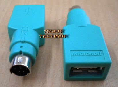 Microsoft USB auf PS2 Maus Adapter Stecker Grün* pz37