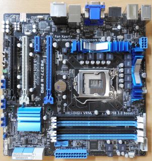 Asus P8Z77-M Pro Rev1.01 Mainboard +Blende Intel Z77 Sockel 1155 DDR3 USB3* m879