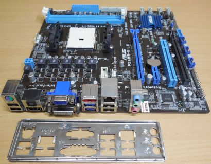 Asus F2A85-M LE Rev1.02 Mainboard +Blende AMD A85X Sockel FM2 DDR3 USB3.0* m882