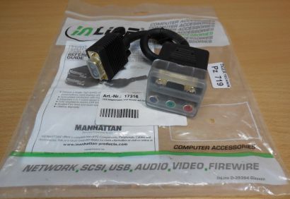 InLine 17316 VGA Adapter Kabel VGA Stecker auf 1x VGA Buchse + RGB Buchse* pz719