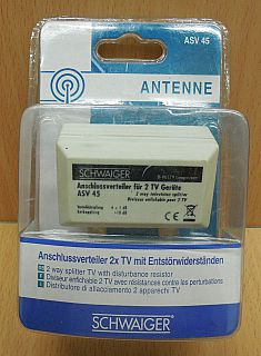 Schwaiger ASV 45 532 Anschlussverteiler für 2 TV Geräte 2 fach Verteiler* so800