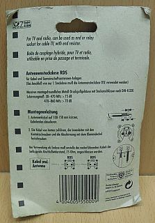 Schwaiger RDS30 Antennensteckdose 15dB 2-loch Durchgangs Antennen dose* So802