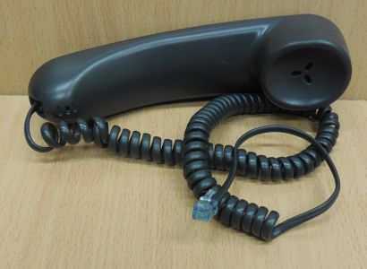 Telefonhörer mit Schnur Kabel spiralförmig schwarz* so810