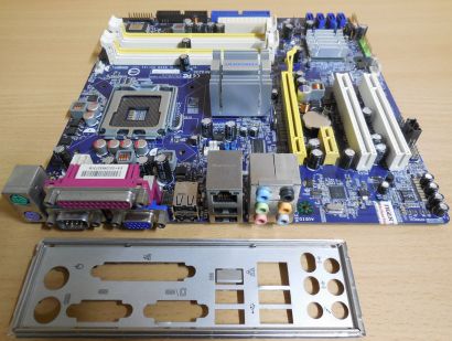 Foxconn G31M Rev 1.2 Mainboard +Blende Sockel 775 DDR2 PCIe GbE LAN VGA* m910