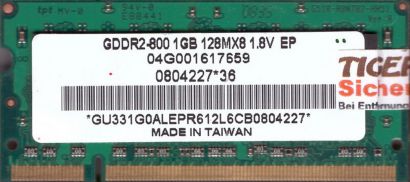 Unifosa GU331G0ALEPR612L6CB 0804227 PC2-6400 1GB DDR2 800MHz SODIMM RAM* lr95