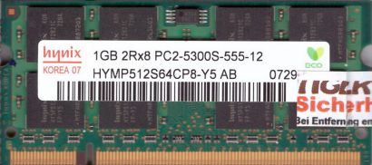 Hynix HYMP512S64CP8-Y5 AB PC2-5300 1GB DDR2 667MHz SODIMM RAM* lr116