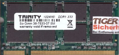 Trinity PC-2700 1GB DDR1 333MHz SODIMM Arbeitsspeicher RAM* lr125