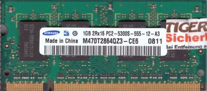 Samsung M470T2864QZ3-CE6 PC2-5300 1GB DDR2 667MHz SODIMM Arbeitsspeicher* lr130