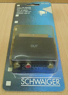 Schwaiger SCA 7310 Scart Video AV Adapter 3x Cinch Buchse Scart Out* so818