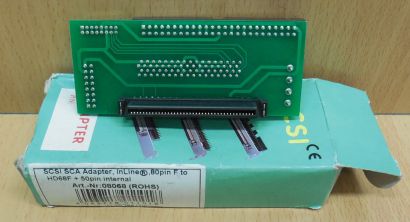 InLine SCSI SCA Adapter Modul 80 pin zu 68 pin 50 pin 9Lines Terminator* pz754