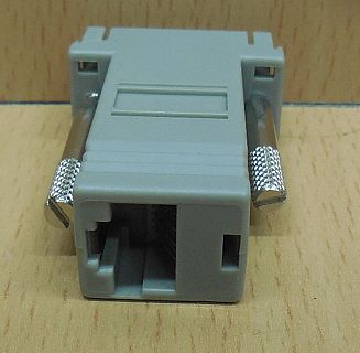 Adapter RJ 45 8 adrig Buchse 9 pol SUB D Stecker nur 8 pol belegt grau* pz766