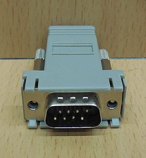 Adapter RJ 45 8 adrig Buchse 9 pol SUB D Stecker nur 8 pol belegt grau* pz766
