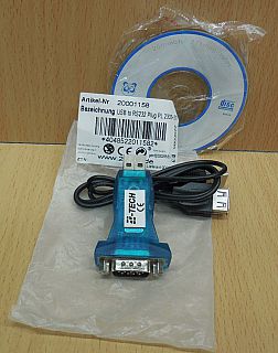 2 tech USB RS232 COM Seriell Adapter Serial blau mit CD und ca 70cm Kabel* pz783