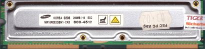 Samsung MR18R082GBN1-CK8 800-45 PC800 256MB 16 ECC RDRAM 800MHz Rambus RIMM* r12