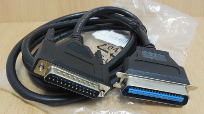 Drucker Kabel 1,8m parallel 25 pol SUB D 36 pol Centronics schwarz* pz791