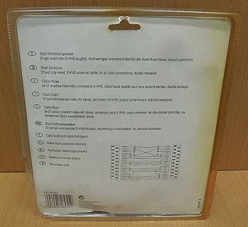 Schwaiger Scart Kabel 5m vollverschaltet Stecker Stecker Video TV DVD DVBT*so838