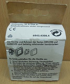 Kopp Ambiente platin Taster 6843.4308.4 Unterputz 10A 250V Schalter* so848