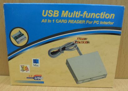 3,5 Multi Slot 14 in 1 USB Kartenleser Computer PC schwarz silber beige NEU*kl49