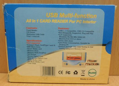 3,5 Multi Slot 14 in 1 USB Kartenleser Computer PC schwarz silber beige NEU*kl49