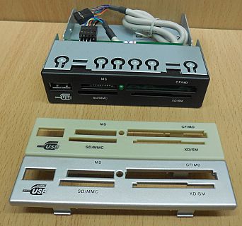 3,5 Multi Slot 14 in 1 USB Kartenleser Computer PC schwarz silber beige NEU*kl49