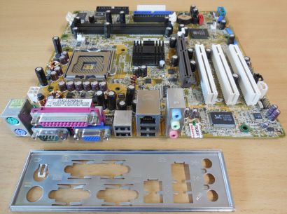 Asus P5S800-VM S Rev 2.11G Mainboard +Blende Sockel 775 SATA AGP VGA LAN* m950