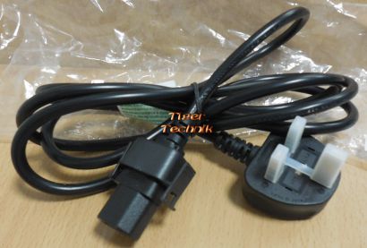 UK Strom Netz Kabel Power Cable 2m UK Stecker auf Kaltgerätebuchse C13* pz814