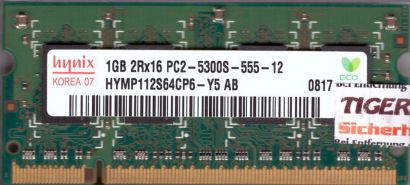Hynix HYMP112S64CP6-Y5 AB PC2-5300 1GB DDR2 667MHz SODIMM RAM* lr134