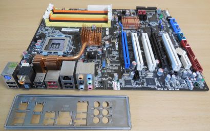 Asus P5KC Rev 1.03G Mainboard +Blende Sockel 775 Intel P35 DDR2 DDR3 PCIe* m966