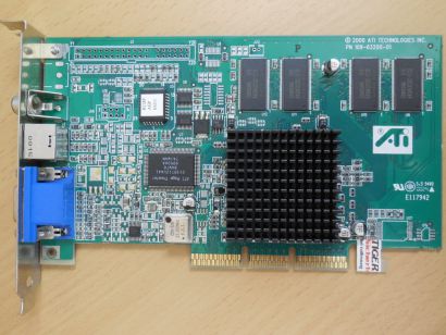 ATI Rage 128 Pro PN 109-63200-01 32MB VGA TV Composite Retro AGP Grafikkarte*g35