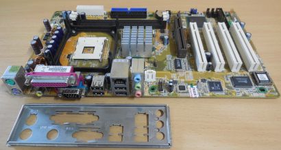 ASUS P4P800S-X Rev 1.01 Mainboard +Blende Intel Sockel 478 SATA AGP 8X DDR* m968