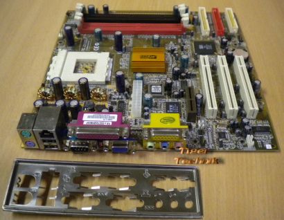 PC Chips M841LR+Blende Sockel,A SD oder DDRRAM Grafik Sound LAN USB* m95