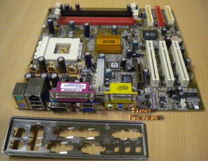 PC Chips M841LR+Blende Sockel,A SD oder DDRRAM Grafik Sound LAN USB* m95