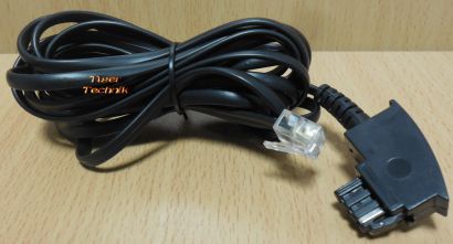 Telefonkabel 3m Länge TAE F Stecker RJ11 Stecker schwarz analog* so909