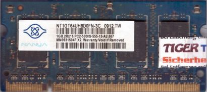 Nanya NT1GT64UH8D0FN-3C PC2-5300S 1GB DDR2 667MHz SODIMM RAM* lr140