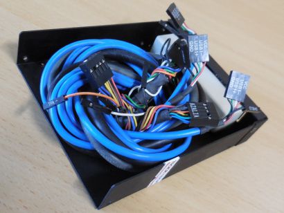 PC 3,5 Zoll Einbauschacht 4x USB2.0 FireWire Audio Front Panel schwarz* pz848
