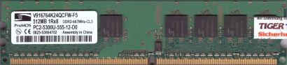ProMOS V916764K24QCFW-F5 PC2-5300 512MB DDR2 667MHz Arbeitsspeicher RAM* r793
