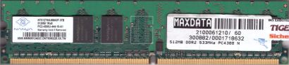 Nanya NT512T64U88A0F-37B PC2-4300 512MB DDR2 533MHz Arbeitsspeicher RAM* r825