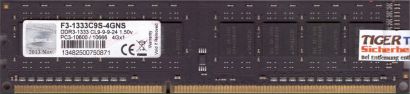 G.SKILL F3-1333C9S-4GNS PC3-10600 4GB DDR3 1333MHz CL9 Arbeitsspeicher RAM* r908