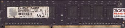 G.SKILL F3-1600C11S-4GNS PC3-12800 4GB DDR3 1600MHz Arbeitsspeicher RAM* r928