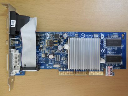 GIGABYTE GV-N52128DS nVidia GeForce FX 5200 128MB VGA DVI AGP Grafikkarte* g566
