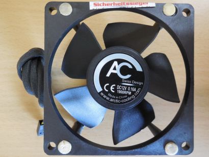 Arctic Cooling FAN 3 TC Gehäuse Lüfter schwarz 80mm 12V DC FAN 3-pin* GL146