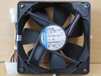 ebmpapst 4412 FGL Gehäuse Lüfter schwarz 120mm 12V DC FAN 4-pin Molex* GL163