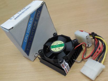 Retro Sockel Intel 7 5 3 AMD 45mm 4-pol CPU Kühler FAN Cooler schwarz* ck398