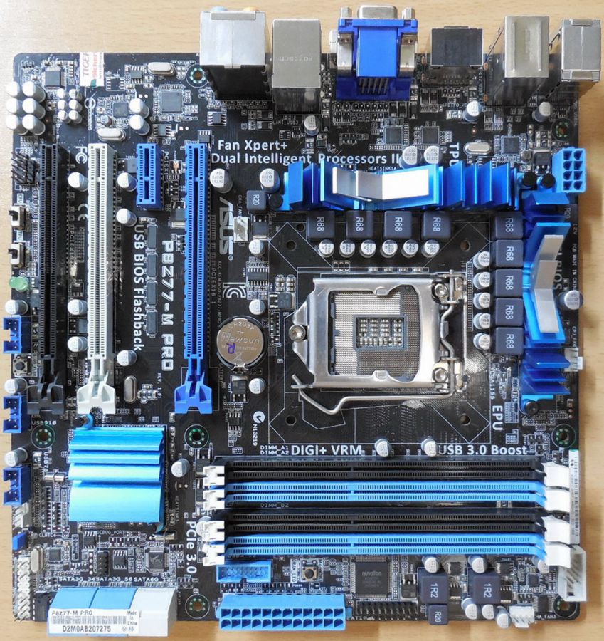 Asus P8Z77-M Pro Rev1.01 Mainboard +Blende Intel Z77 Sockel 1155 DDR3