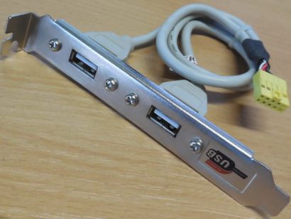 2 Port USB 2.0 Anschluss Slotblende Slot Blende Slotblech USB bracket* pz678
