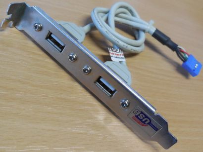 2 Port USB 2.0 Anschluss Slotblende Slot Blende Slotblech USB bracket* pz680