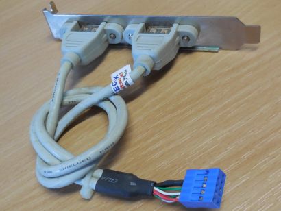 2 Port USB 2.0 Anschluss Slotblende Slot Blende Slotblech USB bracket* pz680
